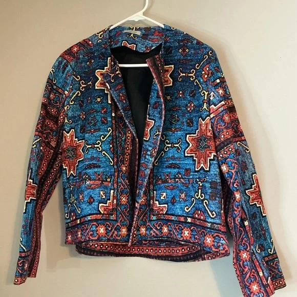 Persian Velvet Floral Dopamine Designer Womens 8 Blazer UK Statement Work Office - Picture 5 of 15